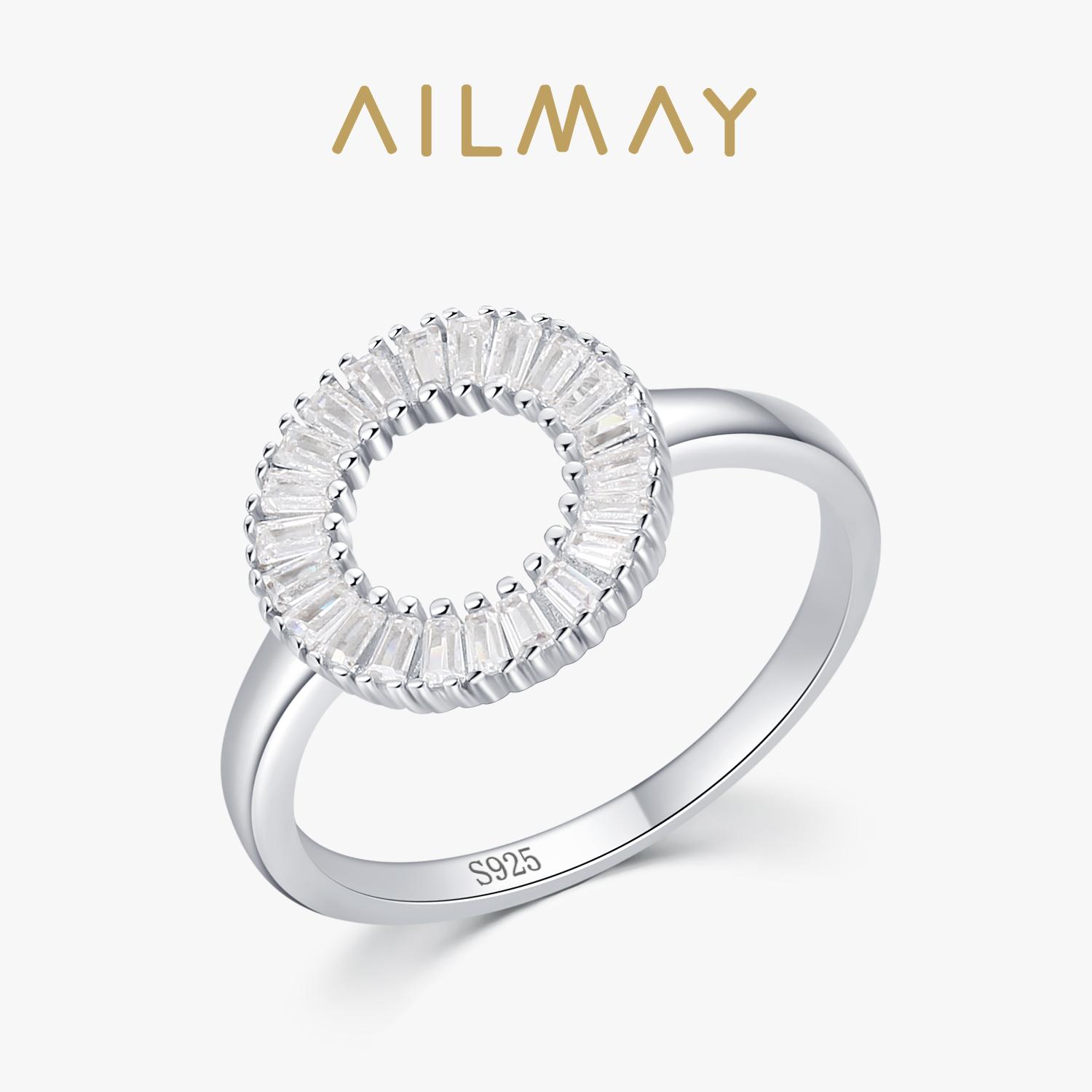 Ailmay Real 925 Silver Clear Zircon Circle Round Finger Ring For Women Wedding Statement Fine Silver Jewelry 8
Ailmay Real 925 Silver Clear Zircon Circle Round Finger Ring For Women Wedding Statement Fine Silver Jewelry 8