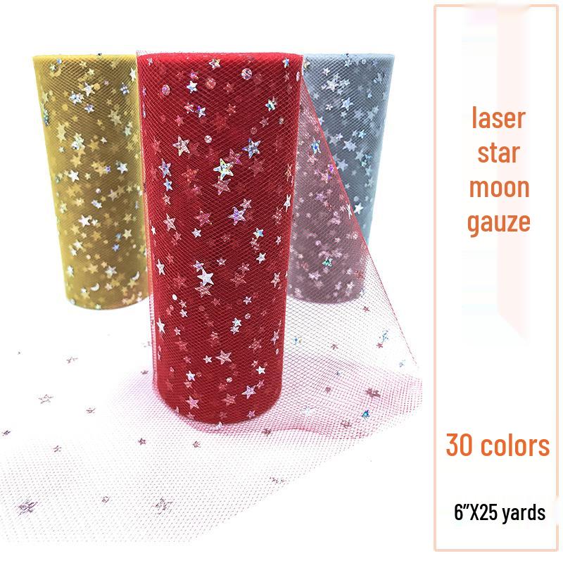Laser Star Moon Sequin Tulle Roll - 15CM x 25 Yards 32 Grey
Laser Star Moon Sequin Tulle Roll - 15CM x 25 Yards 32 Grey