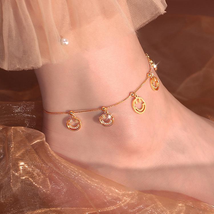 S925 Sterling Silver Smiley Face Anklet for Women - Summer Chic Light Luxury Fashion Foot Chain S925 Silver
S925 Sterling Silver Smiley Face Anklet for Women - Summer Chic Light Luxury Fashion Foot Chain S925 Silver