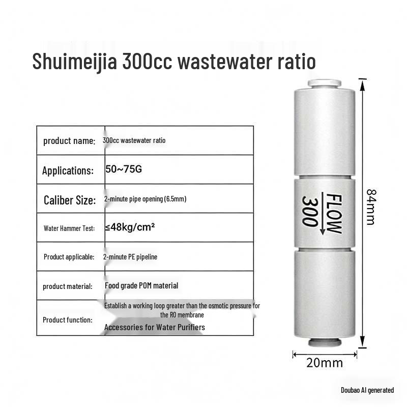 Reverse Osmosis Water Purifier Accessories: 300cc/1500cc Wastewater Valve with 2-Point Quick Connector
Reverse Osmosis Water Purifier Accessories: 300cc/1500cc Wastewater Valve with 2-Point Quick Connector