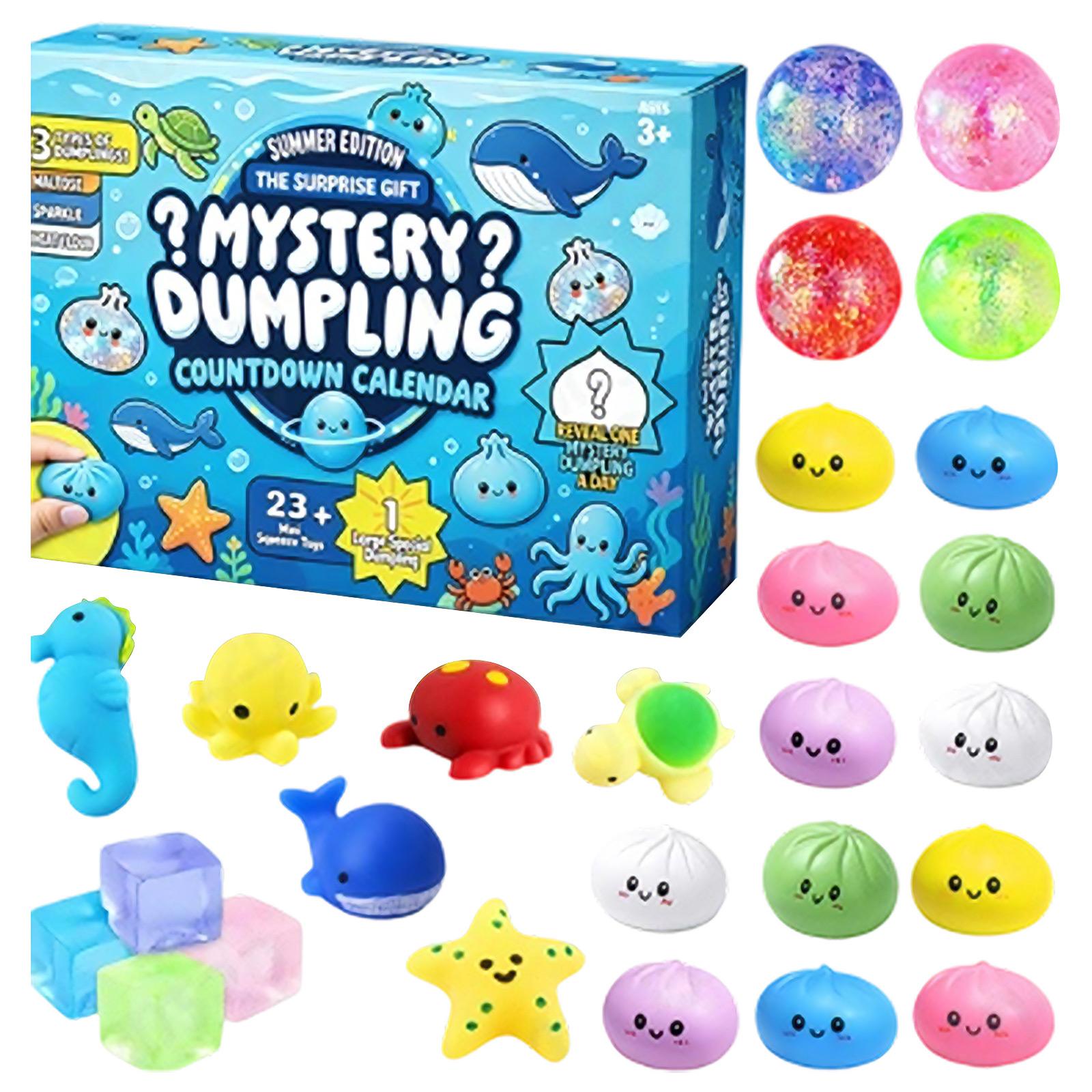 Mystery Dumpling Countdown Calendar with 23 Pieces Including Toys Sparkle Balls and Animal Figures for Kids Ages 3 and Up One Size
Mystery Dumpling Countdown Calendar with 23 Pieces Including Toys Sparkle Balls and Animal Figures for Kids Ages 3 and Up One Size