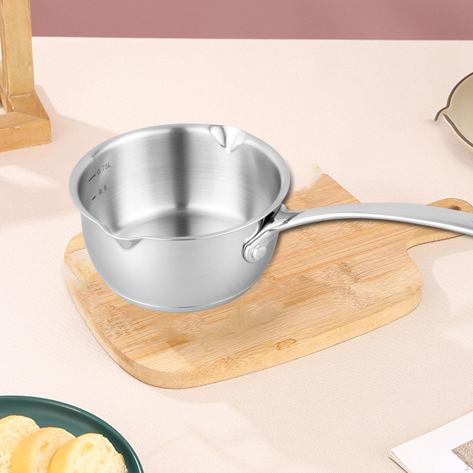 Stainless Steel Butter Melting Pot 750ml Small Saucepan Accessories with Grip Handle Multifunctional
Stainless Steel Butter Melting Pot 750ml Small Saucepan Accessories with Grip Handle Multifunctional
