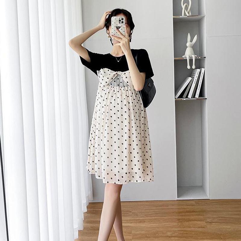 Maternity chiffon new short-sleeved dress fashionable splicing polka dot skirt medium and long fake two-piece versatile suit 3XL recommends 165-92.5kg
Maternity chiffon new short-sleeved dress fashionable splicing polka dot skirt medium and long fake two-piece versatile suit 3XL recommends 165-92.5kg