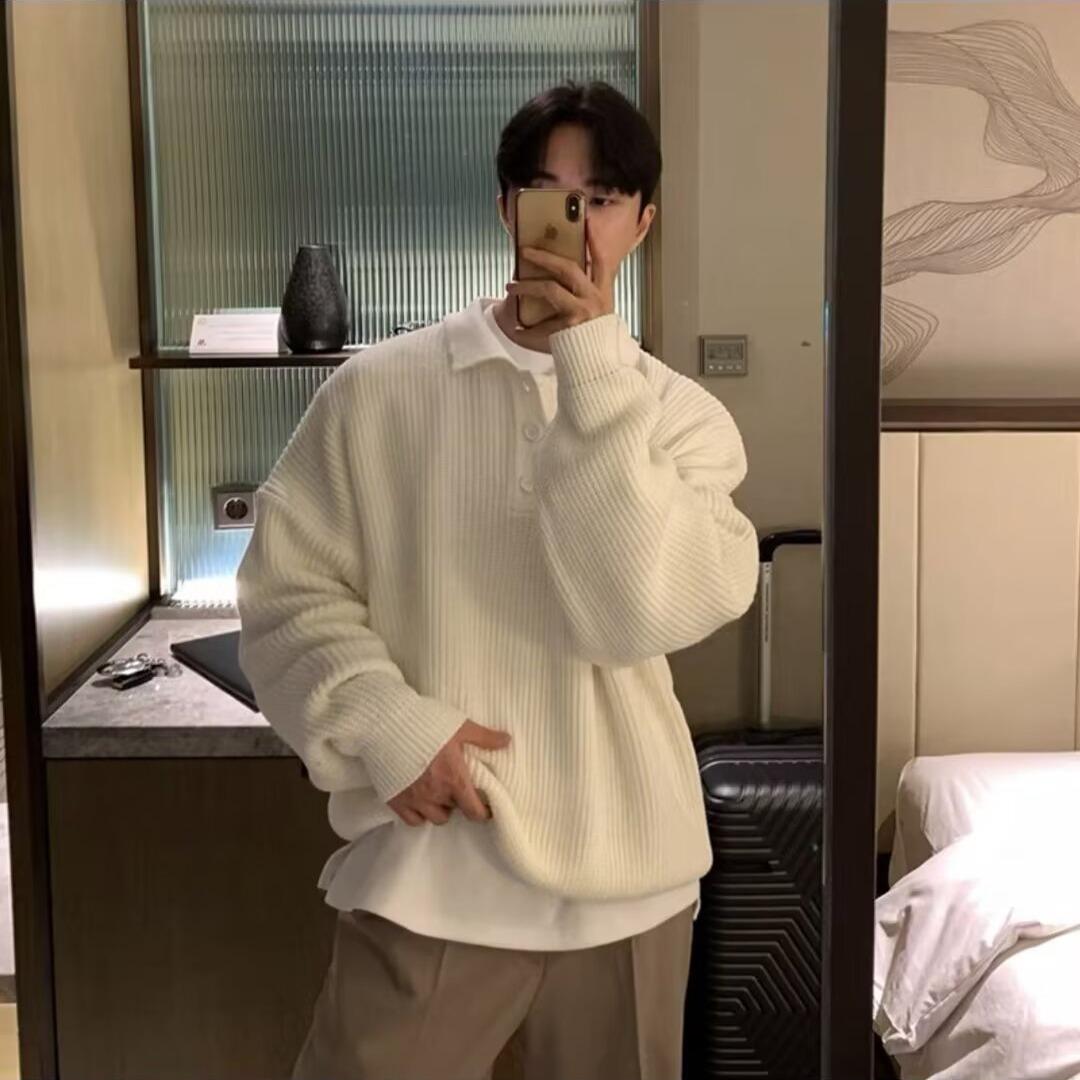 Versatile Men s Long Sleeve Polo Neck Sweater with Korean Style Loose Knit for Autumn/Winter M
Versatile Men s Long Sleeve Polo Neck Sweater with Korean Style Loose Knit for Autumn/Winter M