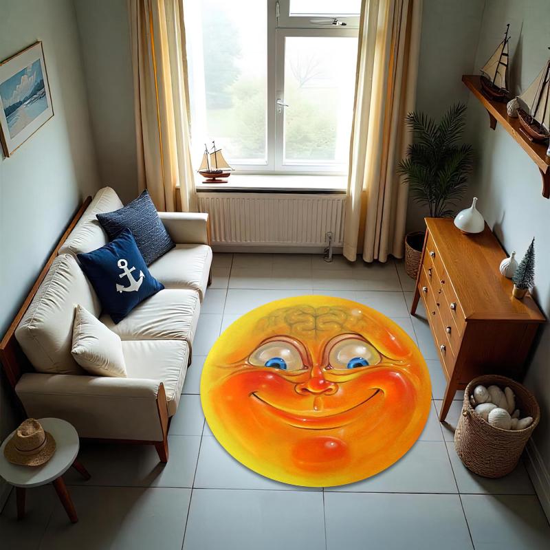Funny Face Round Area Rug Cartoon Emoji Smiling Face Print Soft NonSlip Floor Mat for Living Room Bedroom Kids Room Decor 80cm x 80cm
Funny Face Round Area Rug Cartoon Emoji Smiling Face Print Soft NonSlip Floor Mat for Living Room Bedroom Kids Room Decor 80cm x 80cm