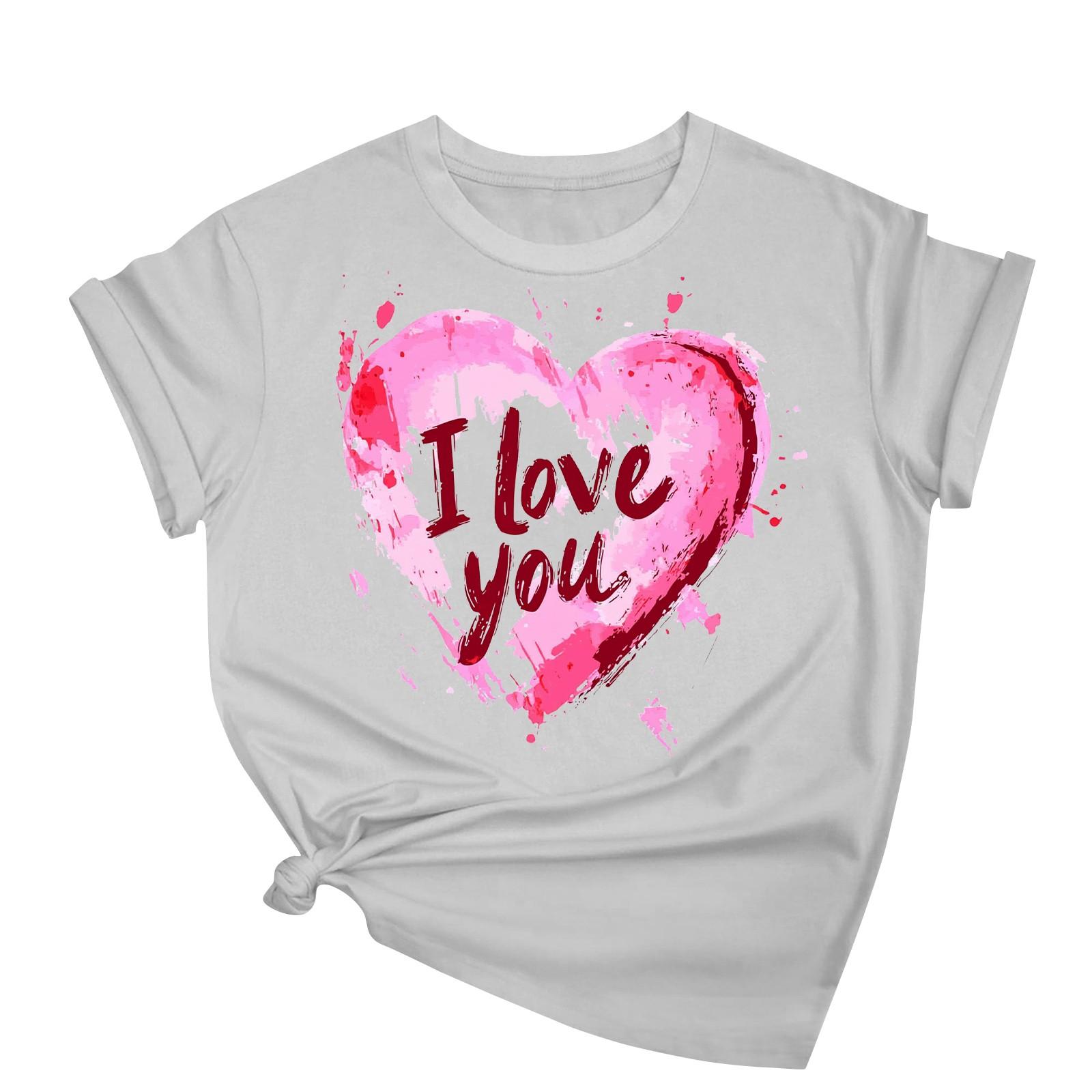 Жіноча повсякденна вільна футболка з принтом на День Святого Валентина, пуловер з круглим вирізом і короткими рукавами L
Жіноча повсякденна вільна футболка з принтом на День Святого Валентина, пуловер з круглим вирізом і короткими рукавами L