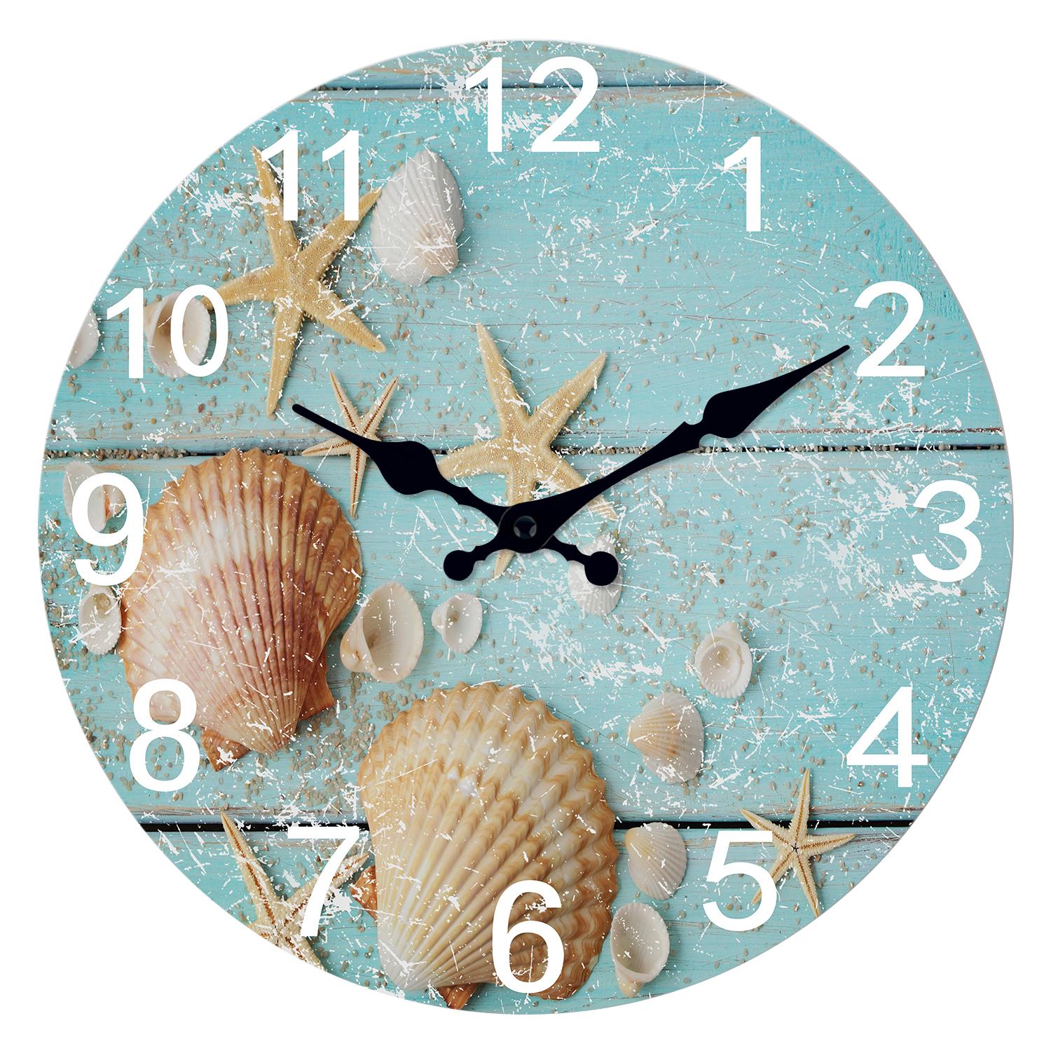 Beach Sea Starfish Shells Blue Wall Clocks Non Ticking for Girl Boy Bedroom Bathroom Kitchen Living Room Office Round Clock 10 inch
Beach Sea Starfish Shells Blue Wall Clocks Non Ticking for Girl Boy Bedroom Bathroom Kitchen Living Room Office Round Clock 10 inch