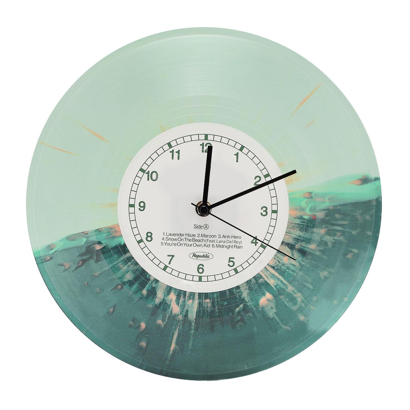 Бесшумные декоративные круглые настенные часы, не тикающие, работающие от батареек, кварцевые, легко читаемые, тихие настенные темно-зеленого