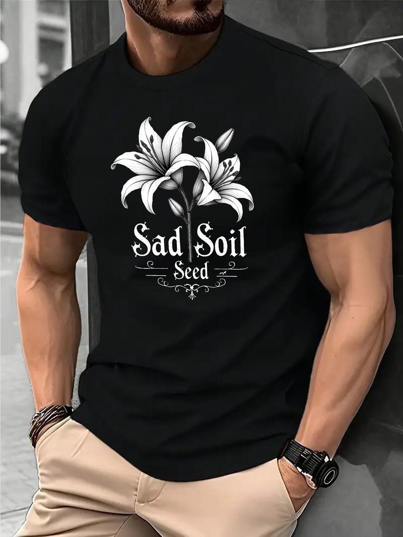 62310 Cotton Blend T-shirt - Summer Casual & Sports Wear with SAD SOIL SEED Floral Print XXXXL
62310 Cotton Blend T-shirt - Summer Casual & Sports Wear with SAD SOIL SEED Floral Print XXXXL