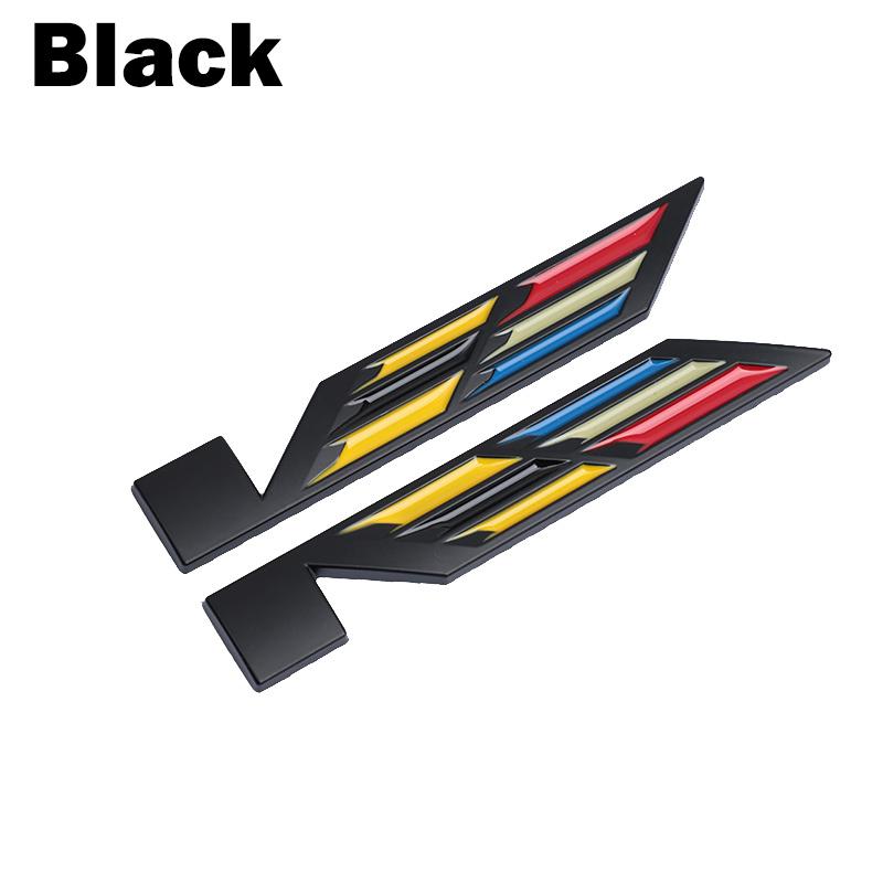 1 пара 3D металлическая наклейка с логотипом V на крыло автомобиля, эмблема, значок, наклейки для CTS ATS CTS-V ATS-V STS CT5 CT4 CT6 XT5 XT6 V, аксессуары чёрный
