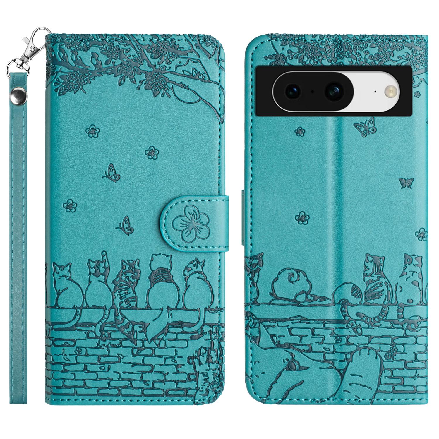 For Google Pixel 8 Cover Leather Stand Wallet Wall Cats Imprinted Phone Case with Strap Blue
For Google Pixel 8 Cover Leather Stand Wallet Wall Cats Imprinted Phone Case with Strap Blue