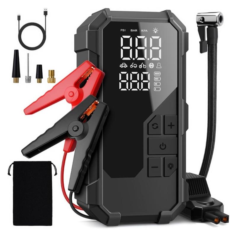 Portable Car Jump Starter with Air Compressor & LED LightJump Starter Power for 12V Vehicles Emergency Tire Inflation 1
Portable Car Jump Starter with Air Compressor & LED LightJump Starter Power for 12V Vehicles Emergency Tire Inflation 1