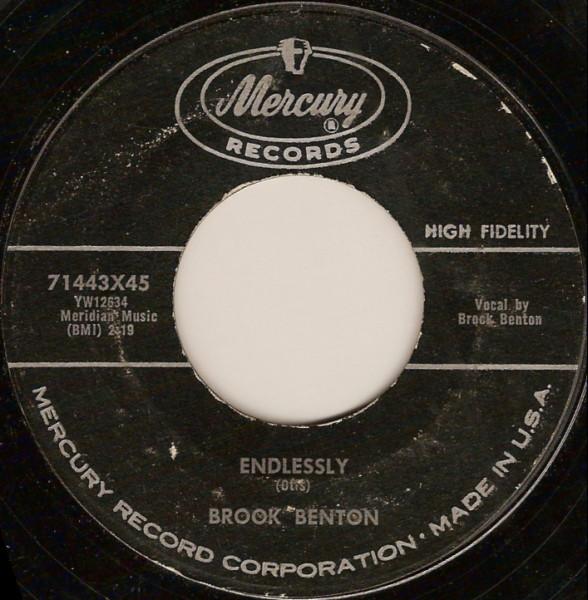 7inch Record BROOK BENTON - Endlessly / So Close 71443X45 Mercury 1959 US Pop Used
7inch Record BROOK BENTON - Endlessly / So Close 71443X45 Mercury 1959 US Pop Used