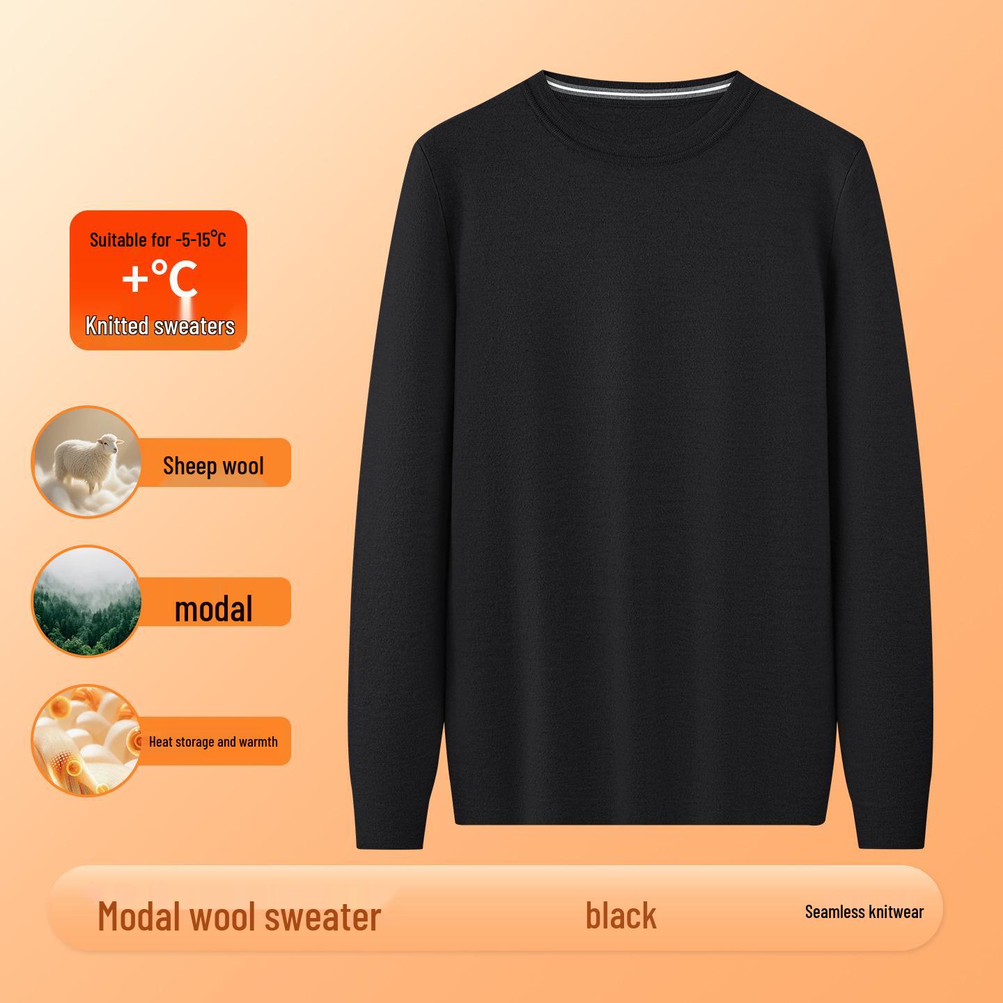 Men s 450G Seamless Wool Modal Sweater - 2025 New Autumn/Winter Thickened Knit Base Layer M чорний
Men s 450G Seamless Wool Modal Sweater - 2025 New Autumn/Winter Thickened Knit Base Layer M чорний