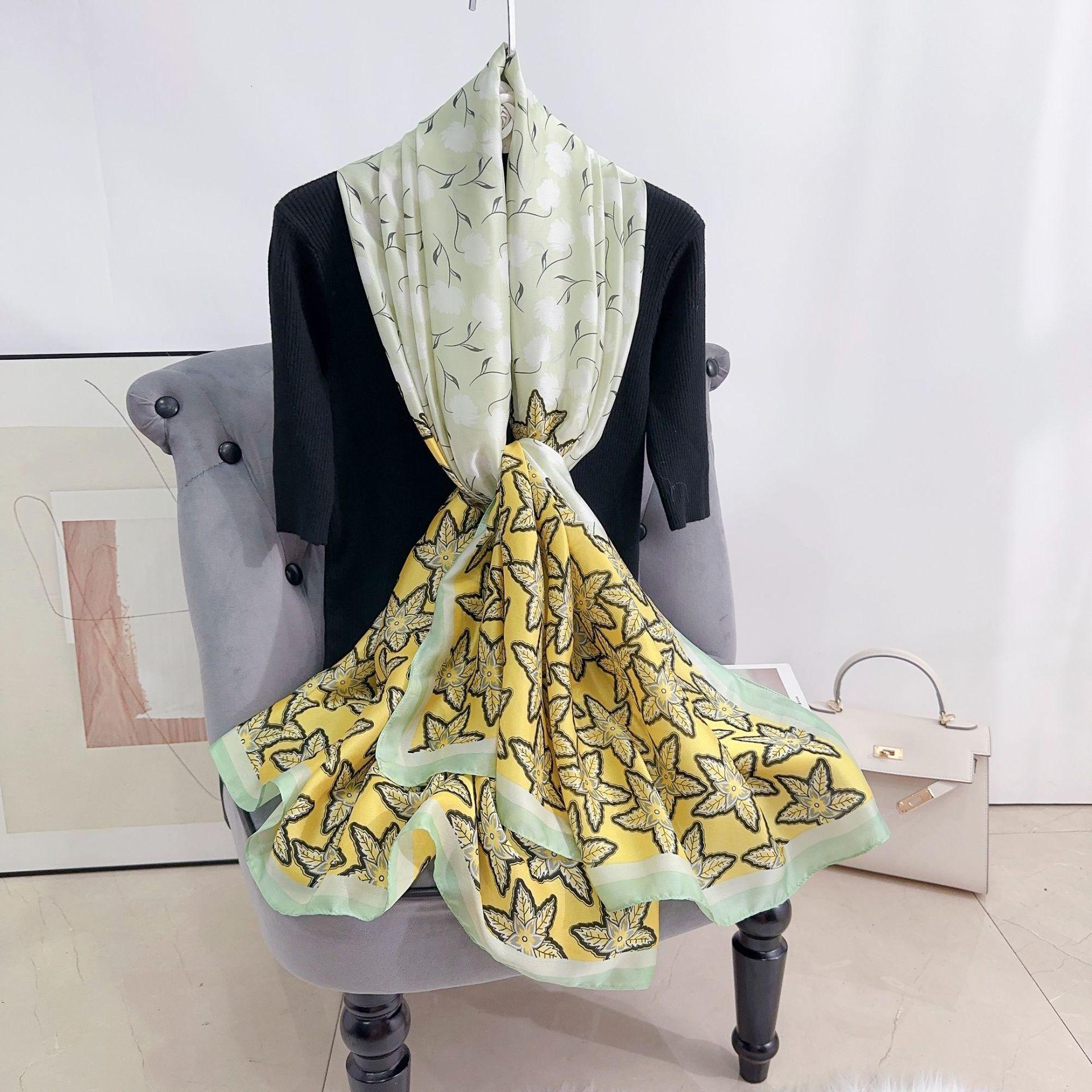 Новинка, четыре сезона, в наличии, новый шелковый большой размер, тонкая верхняя одежда, шарф для защиты шеи, солнцезащитный крем, теплое пляжное полотенце для женщин 180*90cm