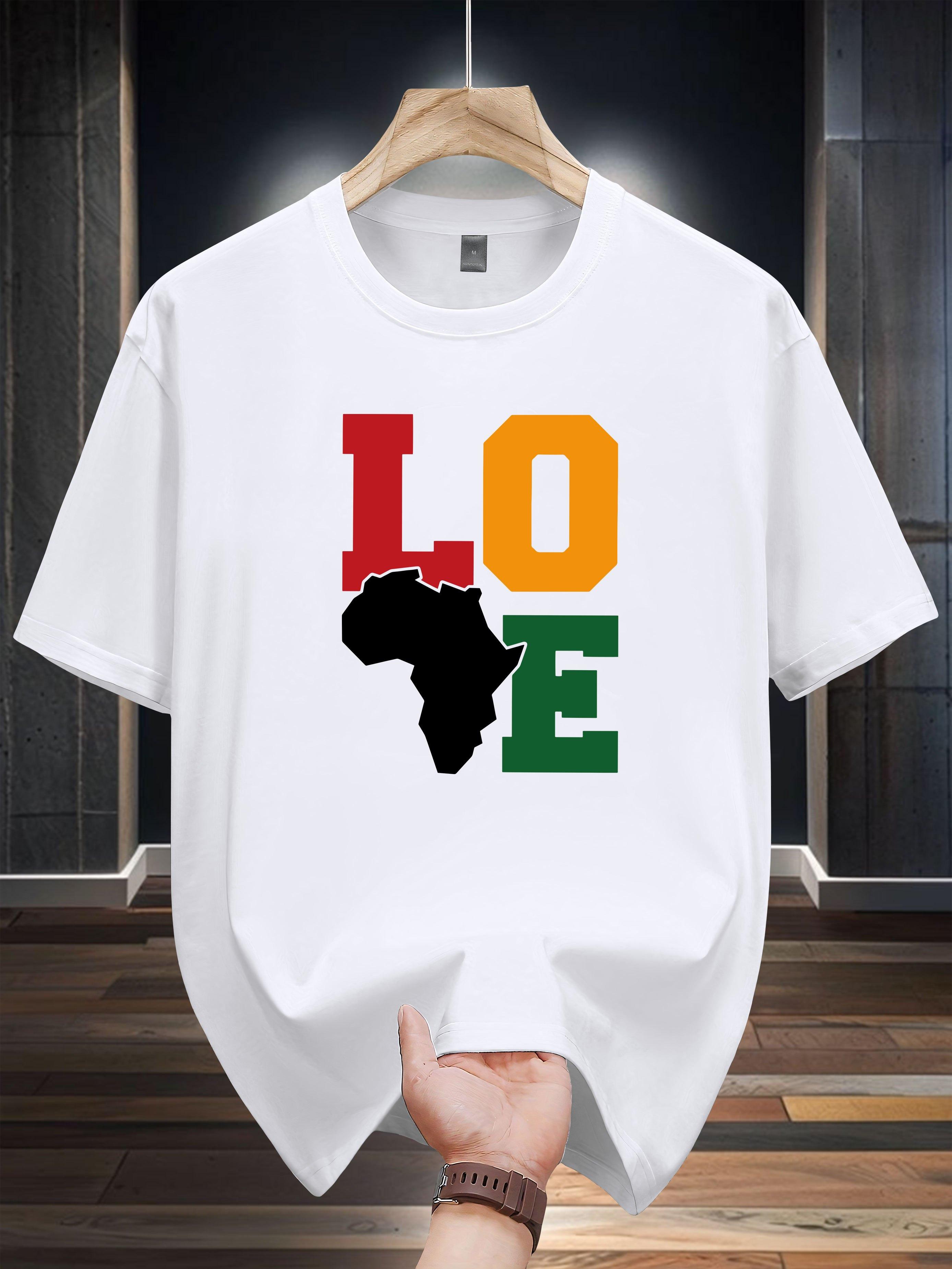 Niuwang Selection 200g 100% Cotton Short Sleeve T-shirt - Black Casual Graphic Tee with Africa Map & LOVE Print XXXL
Niuwang Selection 200g 100% Cotton Short Sleeve T-shirt - Black Casual Graphic Tee with Africa Map & LOVE Print XXXL