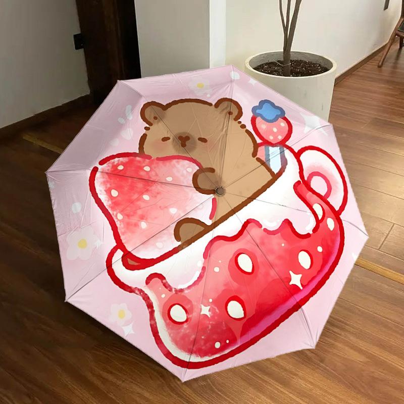 1pc Strawberry Tea Cup Capybara Automatic Open/Close Umbrella, Folding Compact Umbrella with Lightweight Design for Women/Men yy251011066
1pc Strawberry Tea Cup Capybara Automatic Open/Close Umbrella, Folding Compact Umbrella with Lightweight Design for Women/Men yy251011066