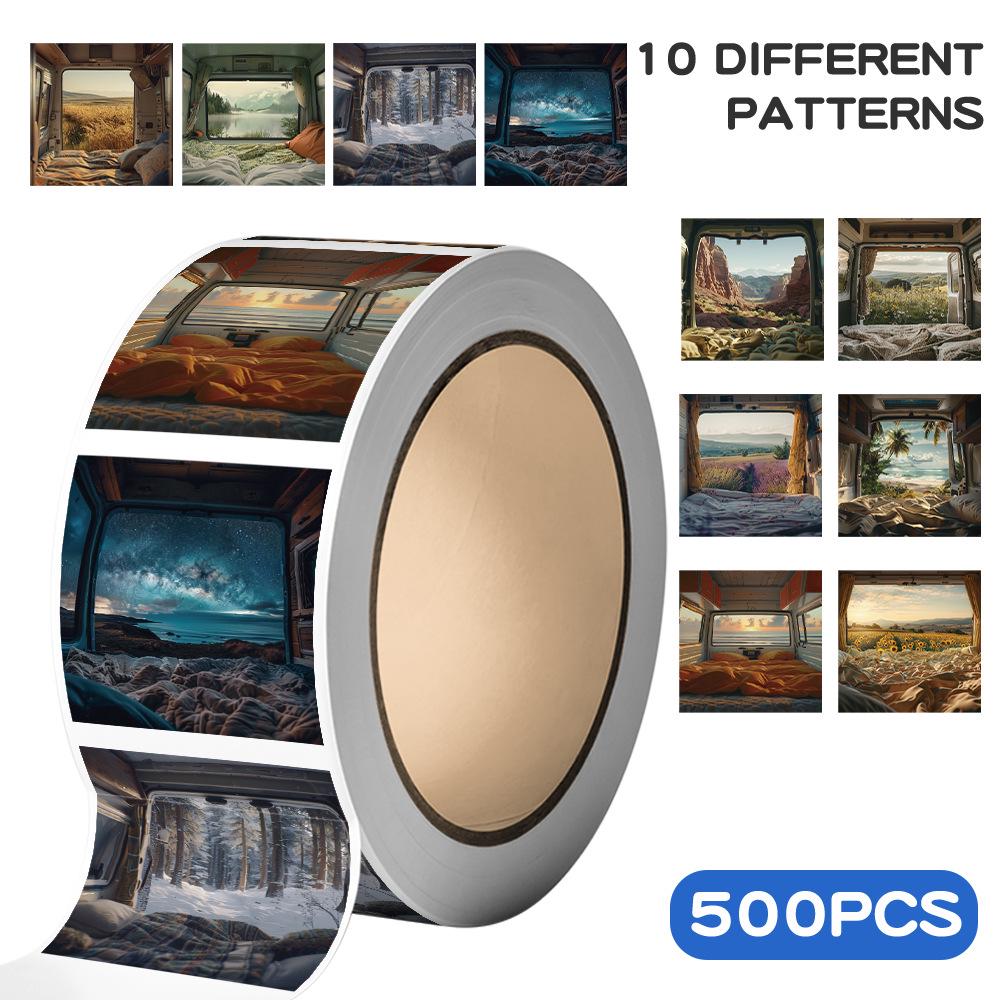500-Sheet Roll: Scenic Camping Stickers for Suitcase, Bicycle, Phone Decoration JJT131
500-Sheet Roll: Scenic Camping Stickers for Suitcase, Bicycle, Phone Decoration JJT131