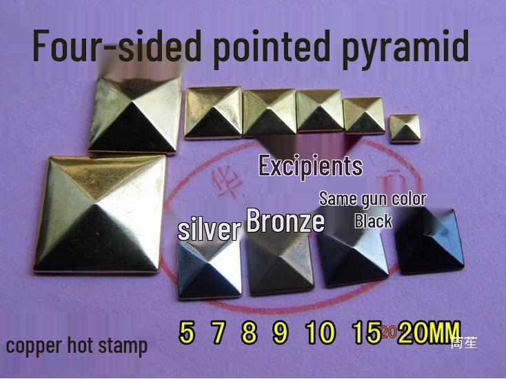 Square Pyramid Hotfix Studs and Rivets for DIY Decoration and Antique Bead Embellishments Antique 16mm Pack of 10
Square Pyramid Hotfix Studs and Rivets for DIY Decoration and Antique Bead Embellishments Antique 16mm Pack of 10