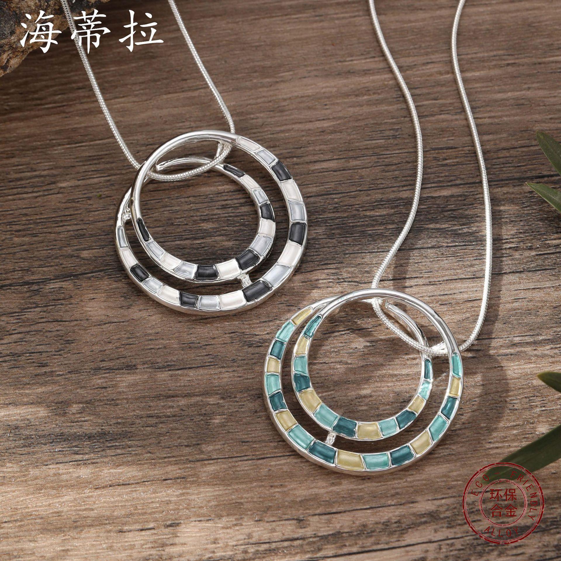 New color painting oil geometric hollow ring pendant, simple personality women s high-end ring necklace
New color painting oil geometric hollow ring pendant, simple personality women s high-end ring necklace