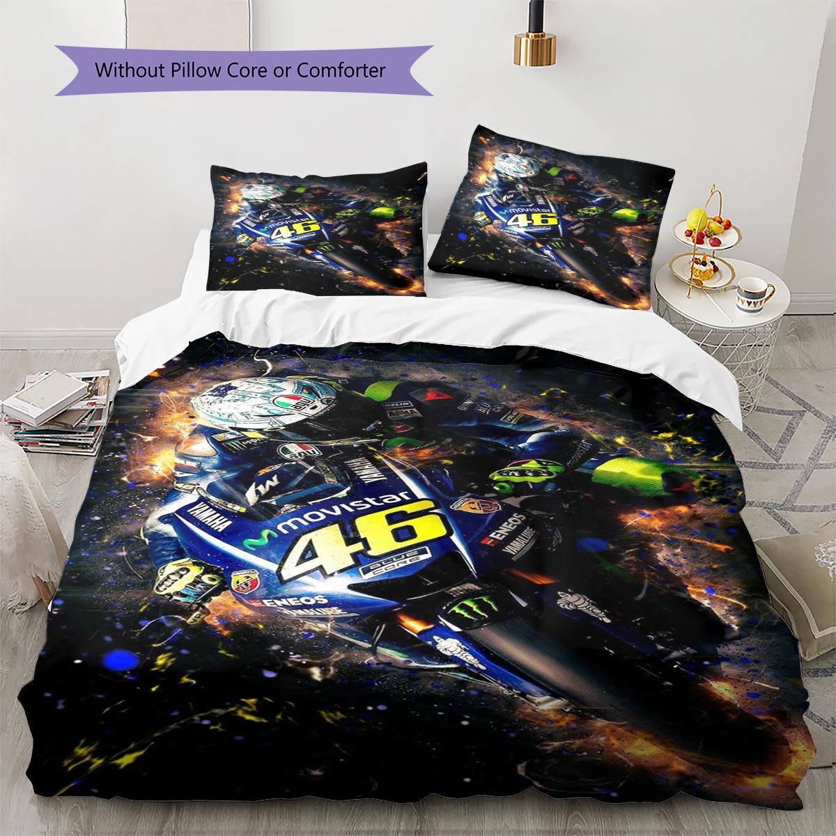 Vr46 Motorcycle Pattern Bedding Quilt Set Quilt Cover Pillowcase Home Decoration Gift (1 * duvet cover + 2 * pillowcase, without core) 250x220cm
Vr46 Motorcycle Pattern Bedding Quilt Set Quilt Cover Pillowcase Home Decoration Gift (1 * duvet cover + 2 * pillowcase, without core) 250x220cm