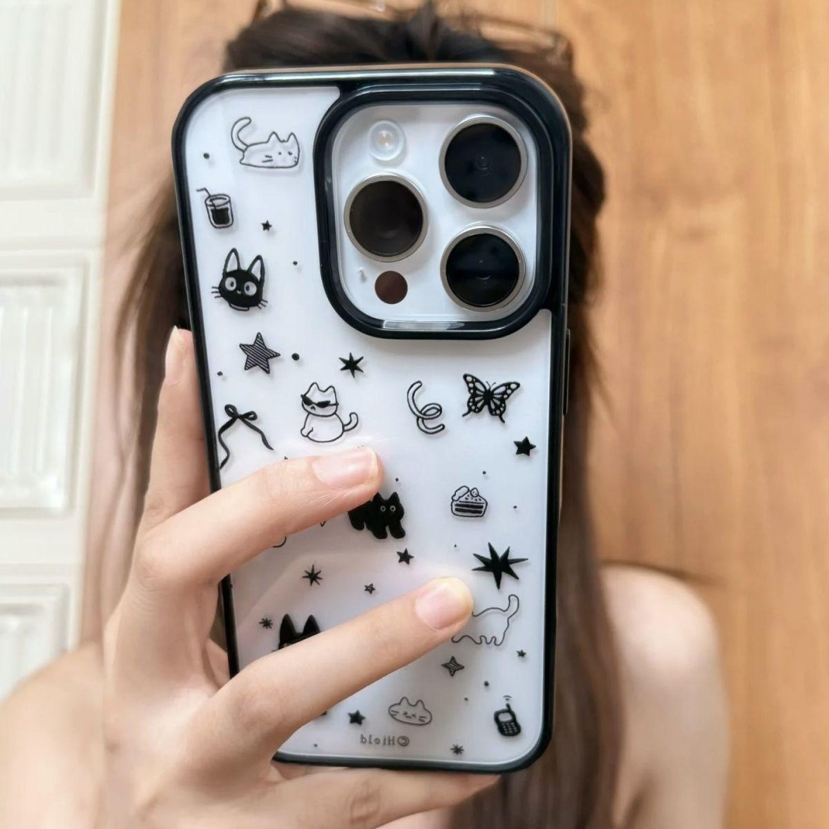 Black Cat iPhone 17 Pro Max Case: Apple 16 Pro Acrylic Black Frame, Fits 13/14, Protective Cover iPhone 17 Pro Max
Black Cat iPhone 17 Pro Max Case: Apple 16 Pro Acrylic Black Frame, Fits 13/14, Protective Cover iPhone 17 Pro Max