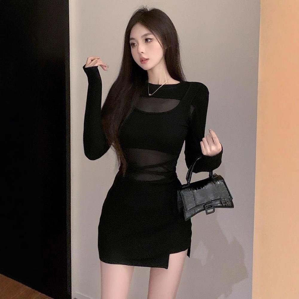 Sleek Mesh Patchwork Waist-Cinching Mini Dress Medium чорний
Sleek Mesh Patchwork Waist-Cinching Mini Dress Medium чорний