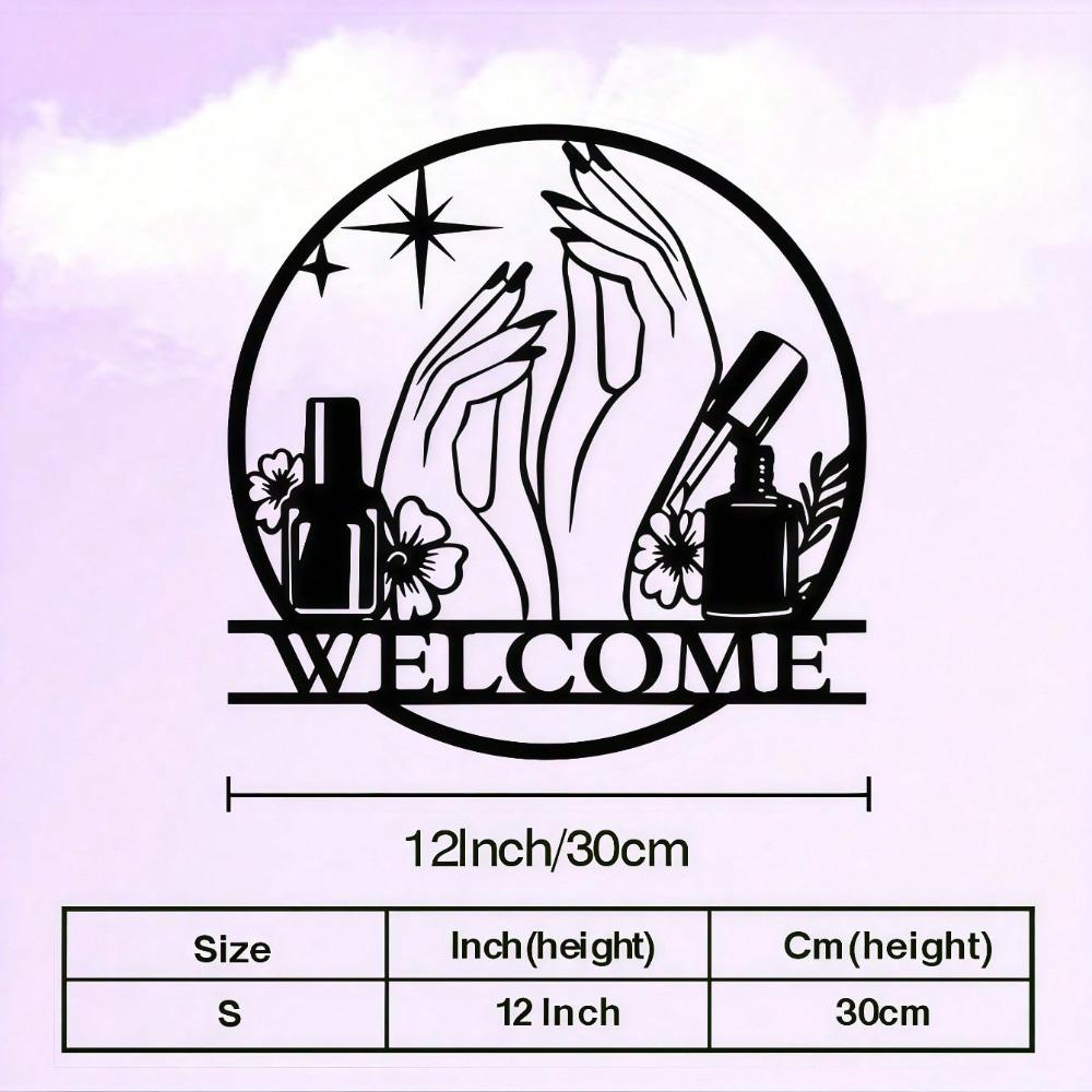 Nail Salon Wall Decor Metal Art Sign with Nail Polish Bottle Hand Design Welcome Message Iron Frame for Beauty Spa Studio
Nail Salon Wall Decor Metal Art Sign with Nail Polish Bottle Hand Design Welcome Message Iron Frame for Beauty Spa Studio
