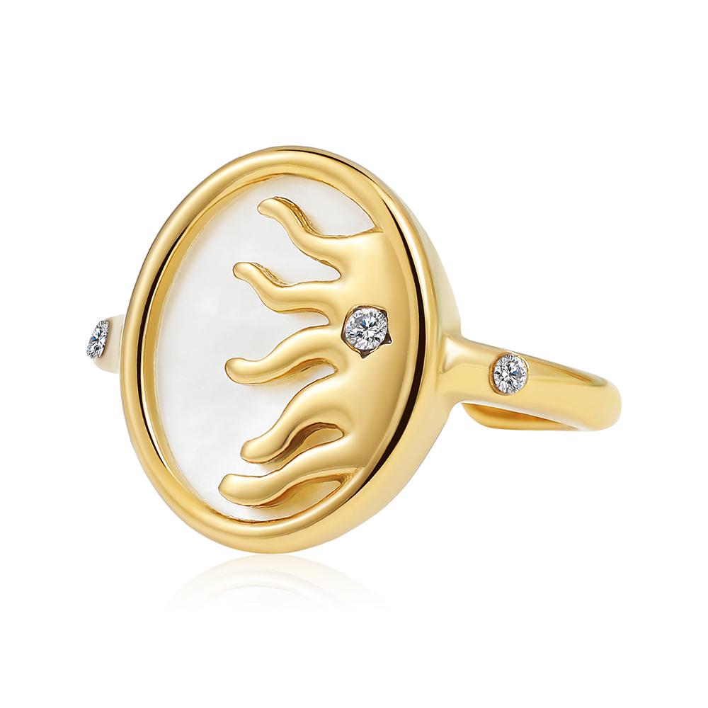 Vintage Crystal White Shell Rings New Design Gold Plated Stainless Steel Sun Open Finger Ring Femme Punk Zircon Bijoux Gift золотий
Vintage Crystal White Shell Rings New Design Gold Plated Stainless Steel Sun Open Finger Ring Femme Punk Zircon Bijoux Gift золотий