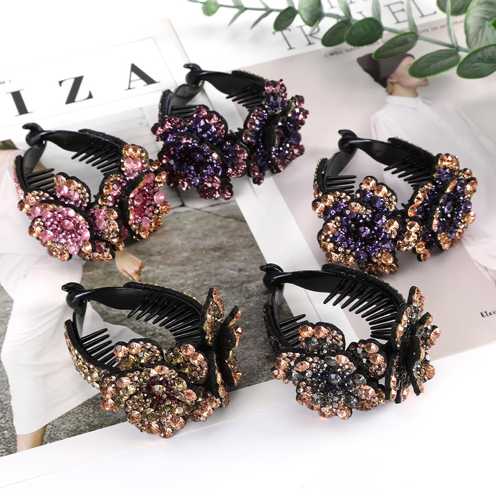 AWAYTR Colorful Crystal Flower Hair Claw Large Flowers Women Crab Clamp Barrettes Hair Clip Shark Clip Hair Accessories
AWAYTR Colorful Crystal Flower Hair Claw Large Flowers Women Crab Clamp Barrettes Hair Clip Shark Clip Hair Accessories