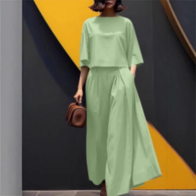 2025 European & American Cross-border Korean Fashion Mid-Sleeve Top & Wide-Leg Pants Set Extra Extra Large
2025 European & American Cross-border Korean Fashion Mid-Sleeve Top & Wide-Leg Pants Set Extra Extra Large