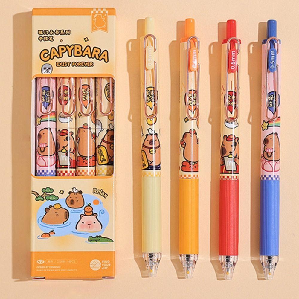 4PCS/Box ST Tip Signing Pen Press Type Ballpoint Pen New Capybara Neutral Pen Student
4PCS/Box ST Tip Signing Pen Press Type Ballpoint Pen New Capybara Neutral Pen Student