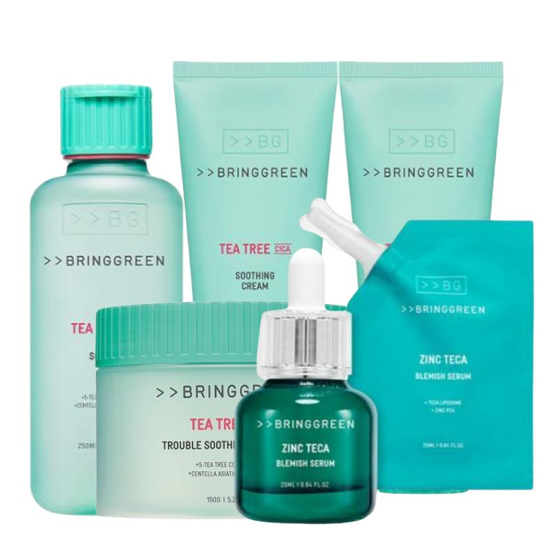 BRING GREEN Tea Tree Cica Best 4-Step Set (Toner Pad 90 Sheets + Soothing Toner 250ml + Trouble Serum 50ml + Soothing Cream 200ml) Calming & Acne Care
BRING GREEN Tea Tree Cica Best 4-Step Set (Toner Pad 90 Sheets + Soothing Toner 250ml + Trouble Serum 50ml + Soothing Cream 200ml) Calming & Acne Care