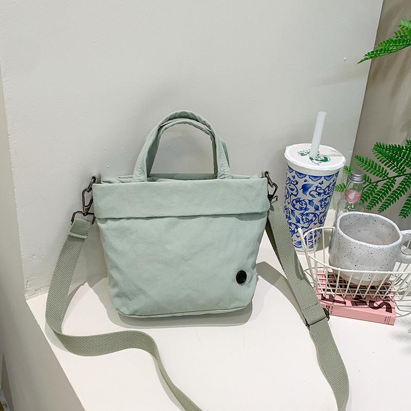 Цвет Однотонный Простой Ручной Пакет Ведро для Воды Детская Сумка через Плечо Повседневная Школьная Bean Green