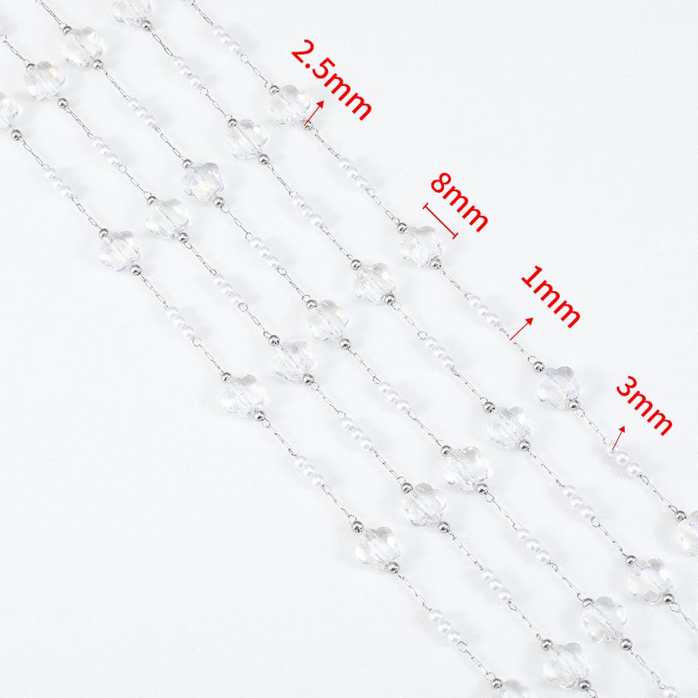 0.5M 1M PVD Plated Stainless Steel Chain Crystal Flowers Shape ABS Pearl Beaded Chains for Women DIY Handmade Necklaces Bracelet 0.5meter
0.5M 1M PVD Plated Stainless Steel Chain Crystal Flowers Shape ABS Pearl Beaded Chains for Women DIY Handmade Necklaces Bracelet 0.5meter