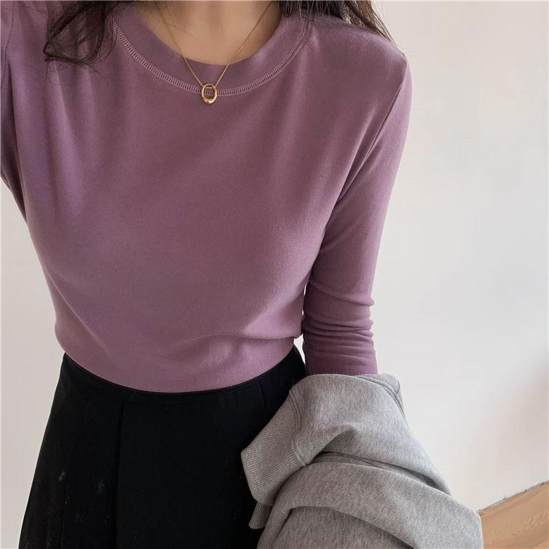 Женская футболка с длинным рукавом и круглым вырезом, флисовой подкладкой, конфетных цветов - Мягкая и теплая для осени/зимы L (50-57.5 kg) фиолетовый
Женская футболка с длинным рукавом и круглым вырезом, флисовой подкладкой, конфетных цветов - Мягкая и теплая для осени/зимы L (50-57.5 kg) фиолетовый