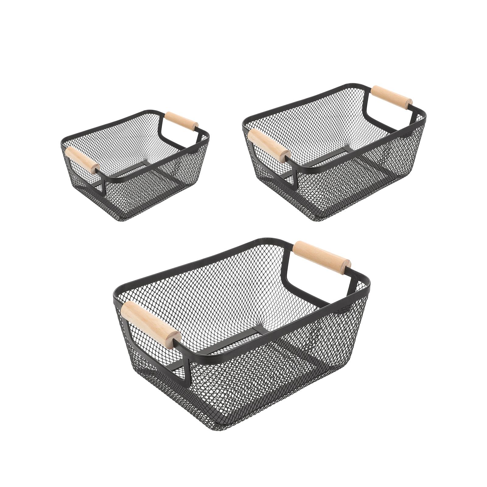 Metal Wire Bin Basket with Wooden Handle Container Multifunctional Kitchen Organizer Fruit Basket for Home Office Lightweight S 24x17.5x11cm
Metal Wire Bin Basket with Wooden Handle Container Multifunctional Kitchen Organizer Fruit Basket for Home Office Lightweight S 24x17.5x11cm
