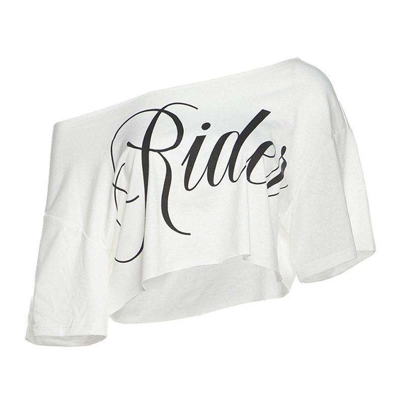 European and American Style Spring New Women s Clothing Solid Color Loose Cropped Fashionable Asymmetrical Neck Printed Short-Sleeve Top for Women White S
European and American Style Spring New Women s Clothing Solid Color Loose Cropped Fashionable Asymmetrical Neck Printed Short-Sleeve Top for Women White S