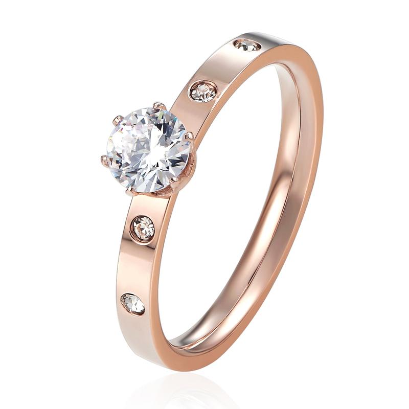 Anti Allergy Titanium Steel 1 Big 4 Small Cubic Zirconia Wedding Ring For Woman Rose Gold Color Crystal Wedding Jewelry bague 5
Anti Allergy Titanium Steel 1 Big 4 Small Cubic Zirconia Wedding Ring For Woman Rose Gold Color Crystal Wedding Jewelry bague 5