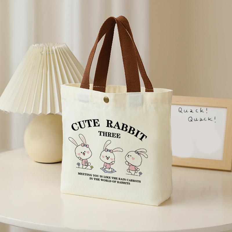 Маленькая универсальная сумка, милая мультяшная мини-холщовая сумка, женская студенческая сумка-ланч-бокс, простая сумка-тоут, офисная сумка для ланча as the picture