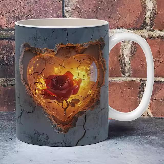 3D Red Rose Rose Ceramic Coffee Mark Cup Heart Love Water Cup Valentine S Day Gift Valentine 301-400ml
3D Red Rose Rose Ceramic Coffee Mark Cup Heart Love Water Cup Valentine S Day Gift Valentine 301-400ml