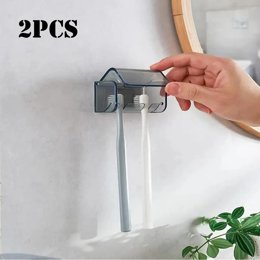 Dustproof Wall Mounted Toothbrush Holder with Cover 2 Slots Self Adhesive Toothbrush Organizer for Shower Bathroom Brush holder
Dustproof Wall Mounted Toothbrush Holder with Cover 2 Slots Self Adhesive Toothbrush Organizer for Shower Bathroom Brush holder