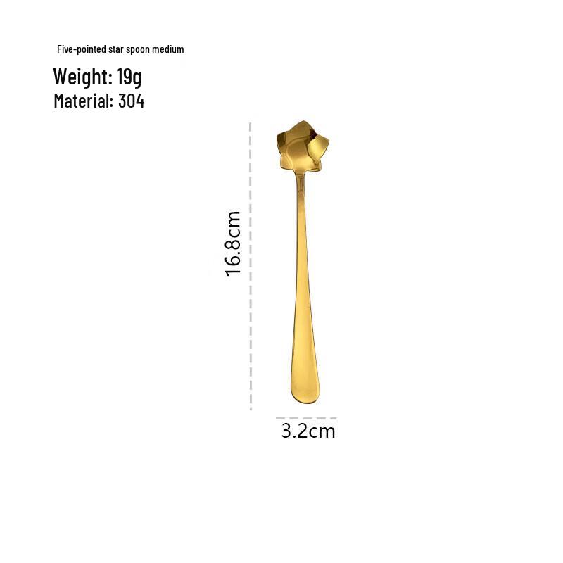 ZISIZ Stainless Steel Gold Star Dessert Spoon
ZISIZ Stainless Steel Gold Star Dessert Spoon