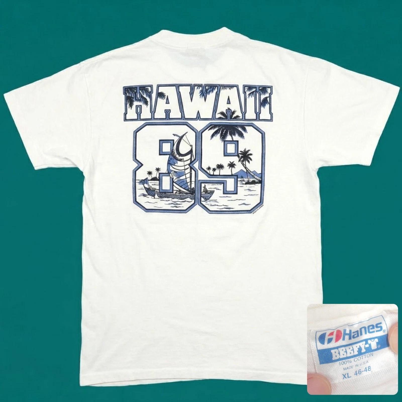 Vintage 1988 Hanes Beefy T Shirt Hawaii 89 Sailboat Single Stitch Mens Large M
Vintage 1988 Hanes Beefy T Shirt Hawaii 89 Sailboat Single Stitch Mens Large M