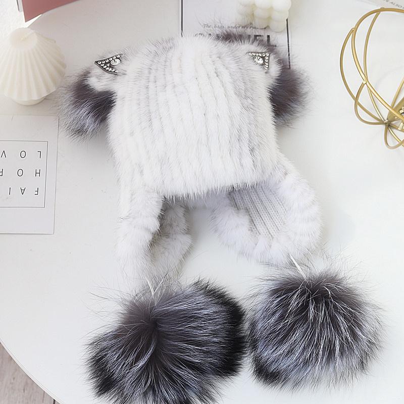 Real Mink Fur Hats For Girls Children Winter Hat With Fox Fur Ball Outdoor Fluffy Fur Earflap Caps Warm Beanie Boy Girls Caps 40-50cm
Real Mink Fur Hats For Girls Children Winter Hat With Fox Fur Ball Outdoor Fluffy Fur Earflap Caps Warm Beanie Boy Girls Caps 40-50cm