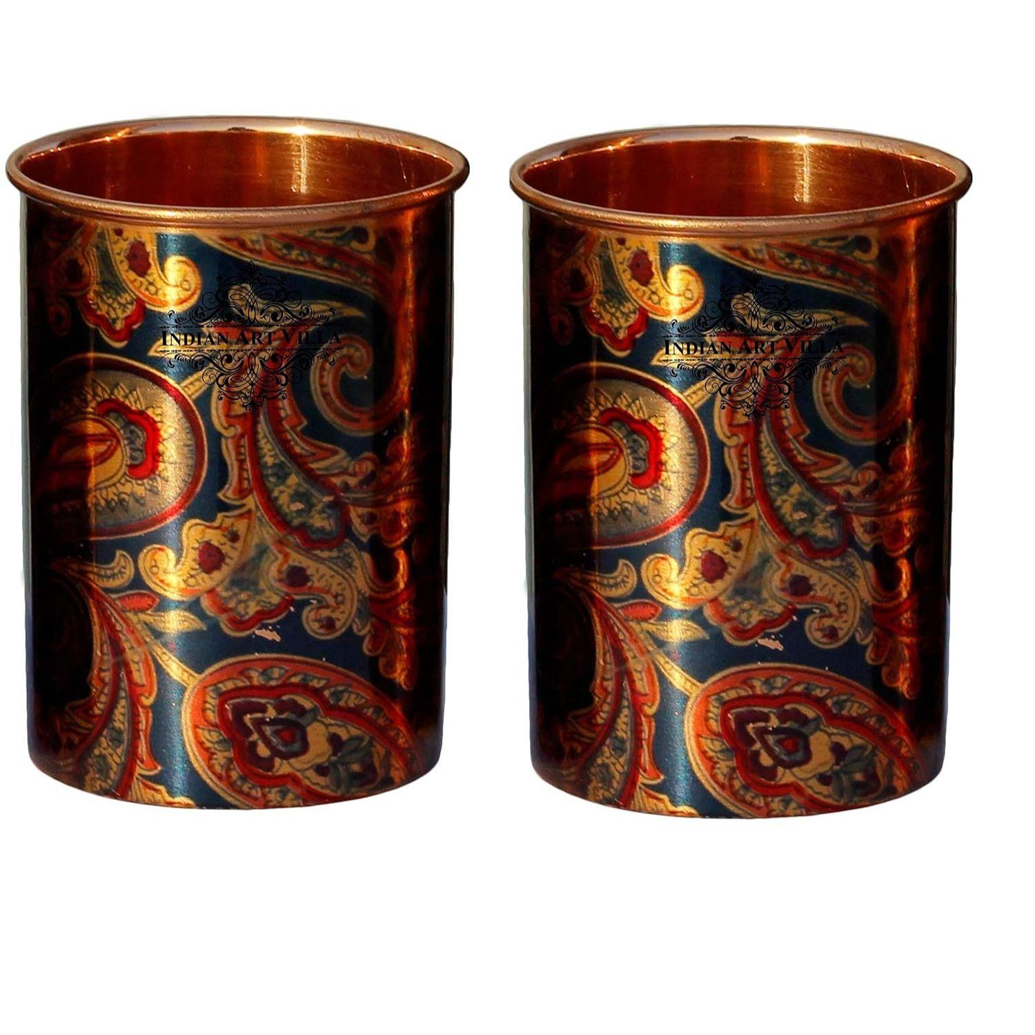 Printed Copper Glass Tumbler, Drinkware & Serveware, Good Health Benefits, 275 ML, Blue, Set of 2
Printed Copper Glass Tumbler, Drinkware & Serveware, Good Health Benefits, 275 ML, Blue, Set of 2