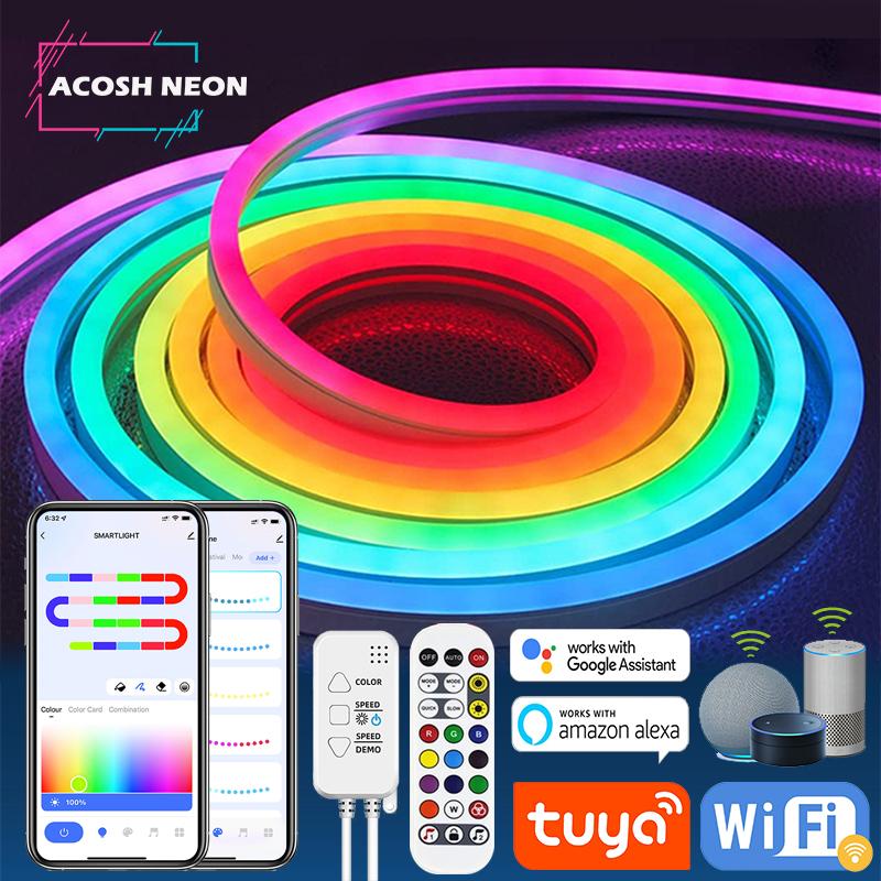 TUYA Neon LED Strip Lights 12-24V 84LEDs/M Silicone Neon Rope Light with Music Sync RGBIC Dreamcolor Chasing Strip Tape for Room RGB&1m різнокольоровий
TUYA Neon LED Strip Lights 12-24V 84LEDs/M Silicone Neon Rope Light with Music Sync RGBIC Dreamcolor Chasing Strip Tape for Room RGB&1m різнокольоровий