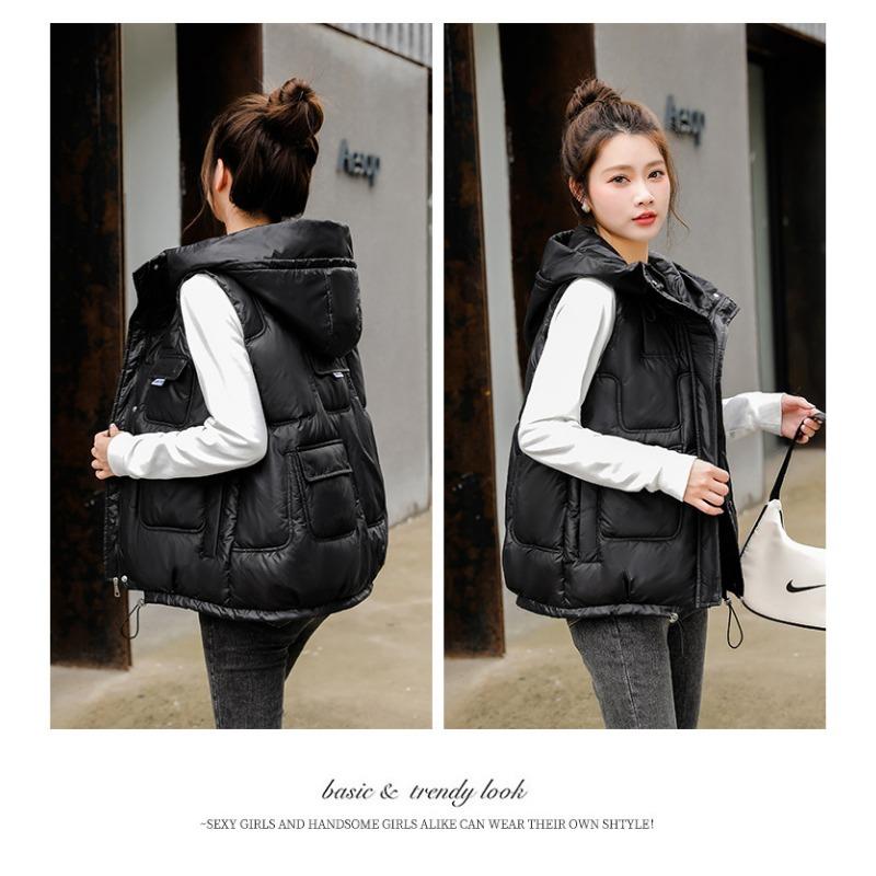 Korean Version of the New Women s Lightweight Sleeveless Jacket Hooded Solid Color Thickened Warm Sports and Leisure Loose Cotton Jacket M чёрный
Korean Version of the New Women s Lightweight Sleeveless Jacket Hooded Solid Color Thickened Warm Sports and Leisure Loose Cotton Jacket M чёрный