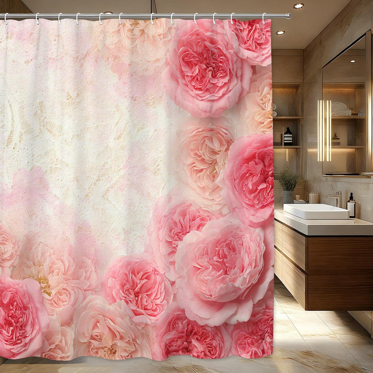 Vintage Floral & Lace Style Polyester Shower Curtain - Elegant Bathroom Decor, Classic Bath Curtain For Home W60H190(CM)-1 Pcs
Vintage Floral & Lace Style Polyester Shower Curtain - Elegant Bathroom Decor, Classic Bath Curtain For Home W60H190(CM)-1 Pcs