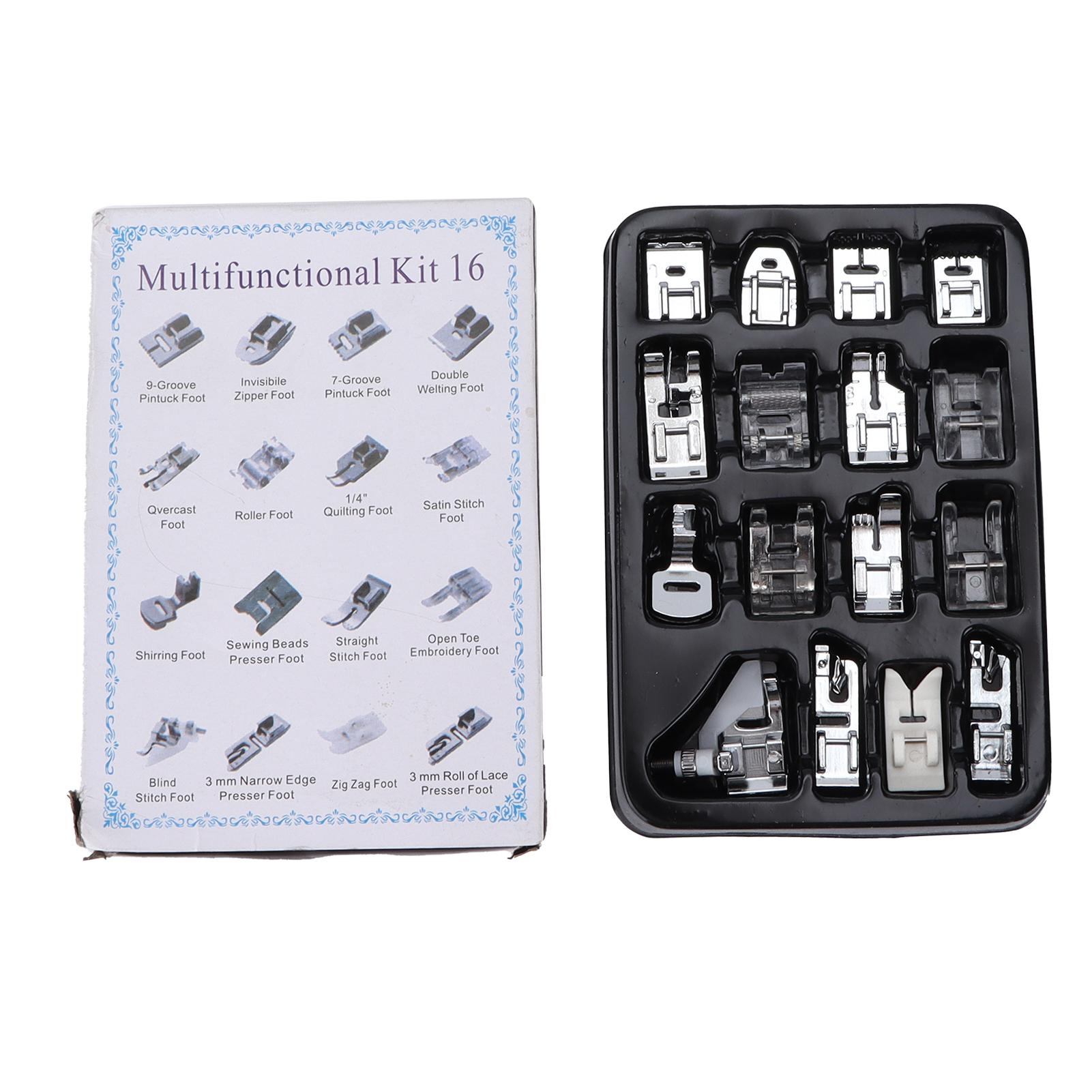 16Pcs Sewing Machine Presser Foot Kit Multifunctional Durable Sewing Accessories
16Pcs Sewing Machine Presser Foot Kit Multifunctional Durable Sewing Accessories